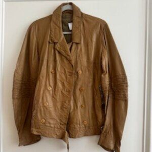 Marithe Francois Girbaud leather jacket, size EU 40, light brown